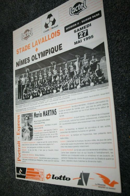 Mario Martins | Saison 1994-1995 